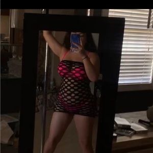 Fishnet lingerie dress
